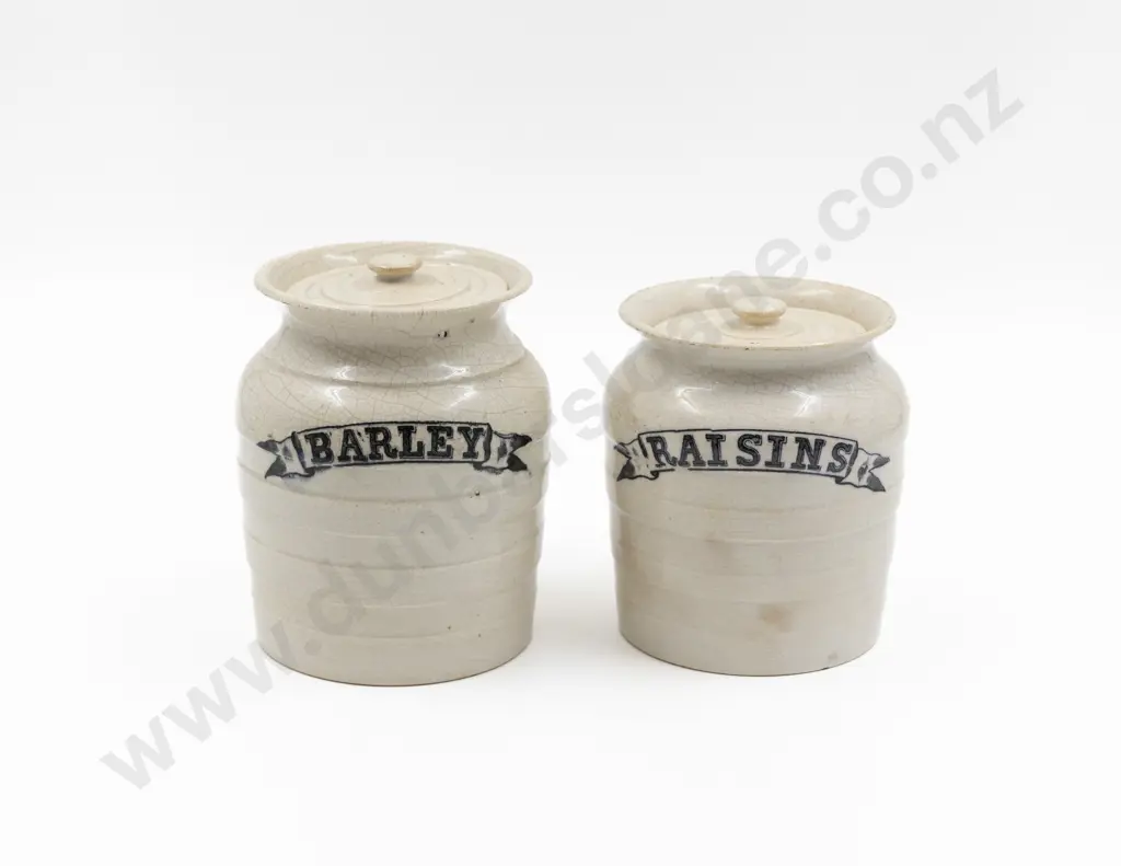 Two Late Victorian Lidded Kitchen Storage Jars Image 1++