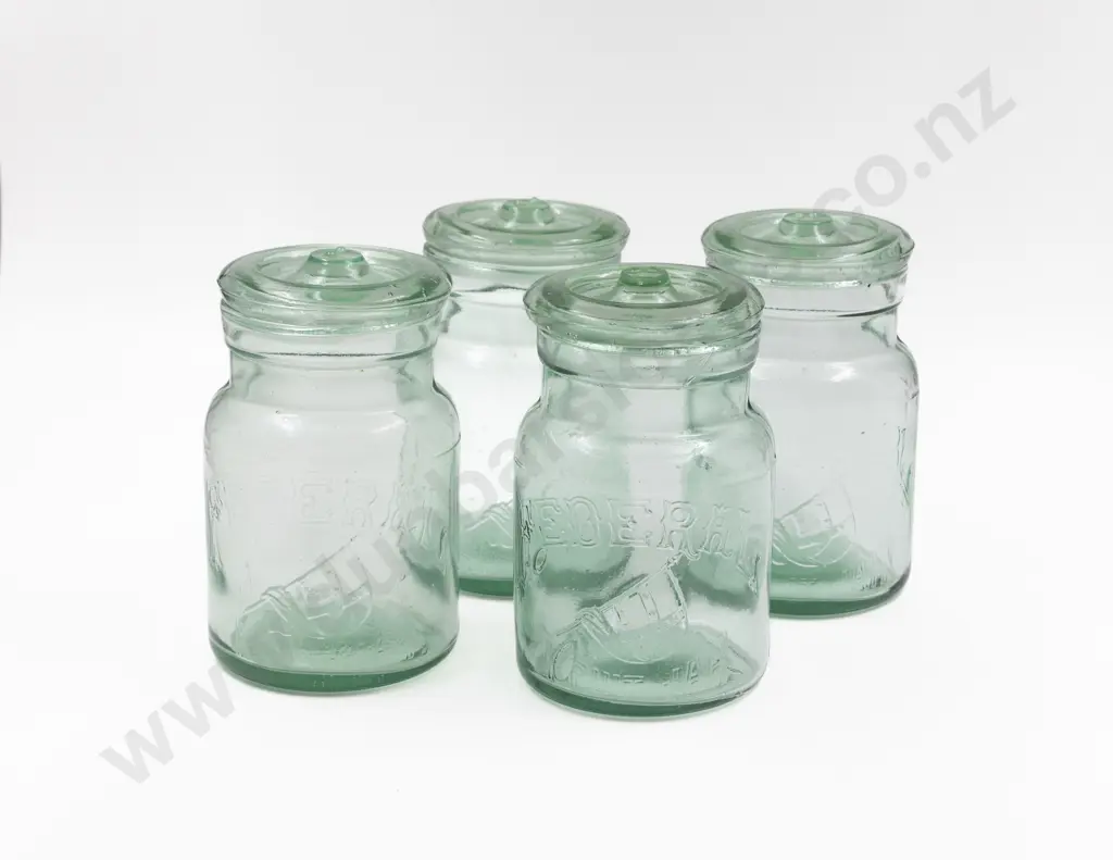 Four Early C20th Federal Fruit Jars Image 1++