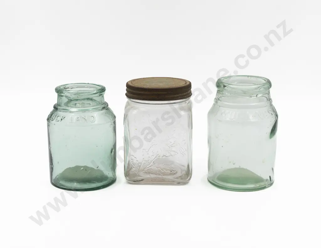 Two Early C20th Jam Jars & Storage Jar Image 1++