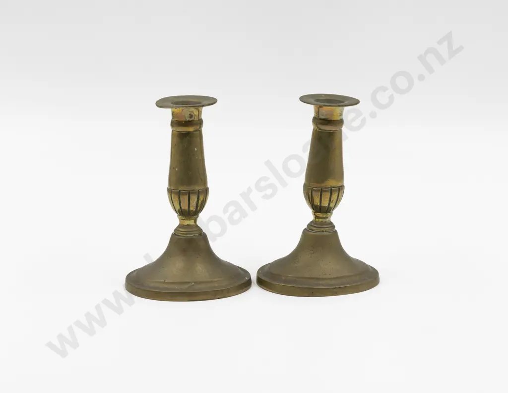 Pair Early C19th Brass Candlesticks Image 1++