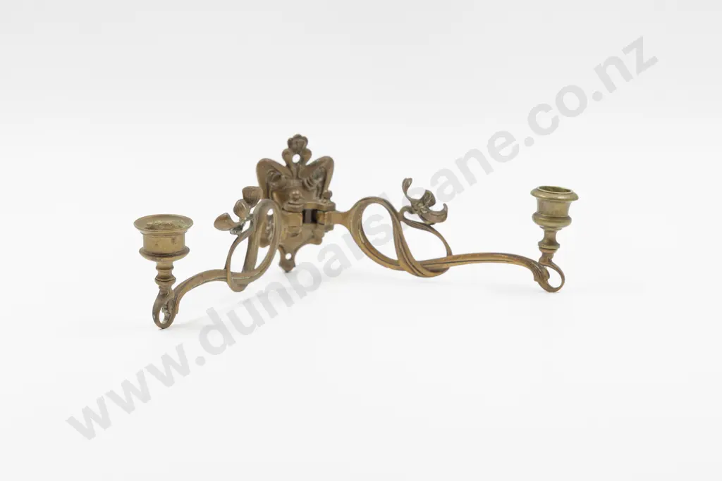 Art Nouveau Brass Piano Candle Sconce Image 1++