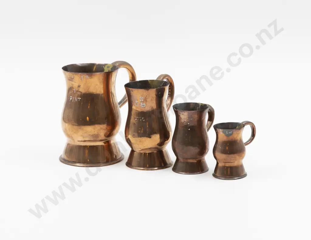 Victorian Four Graduating Tankard Scottish Thistle Whisky Image 1++