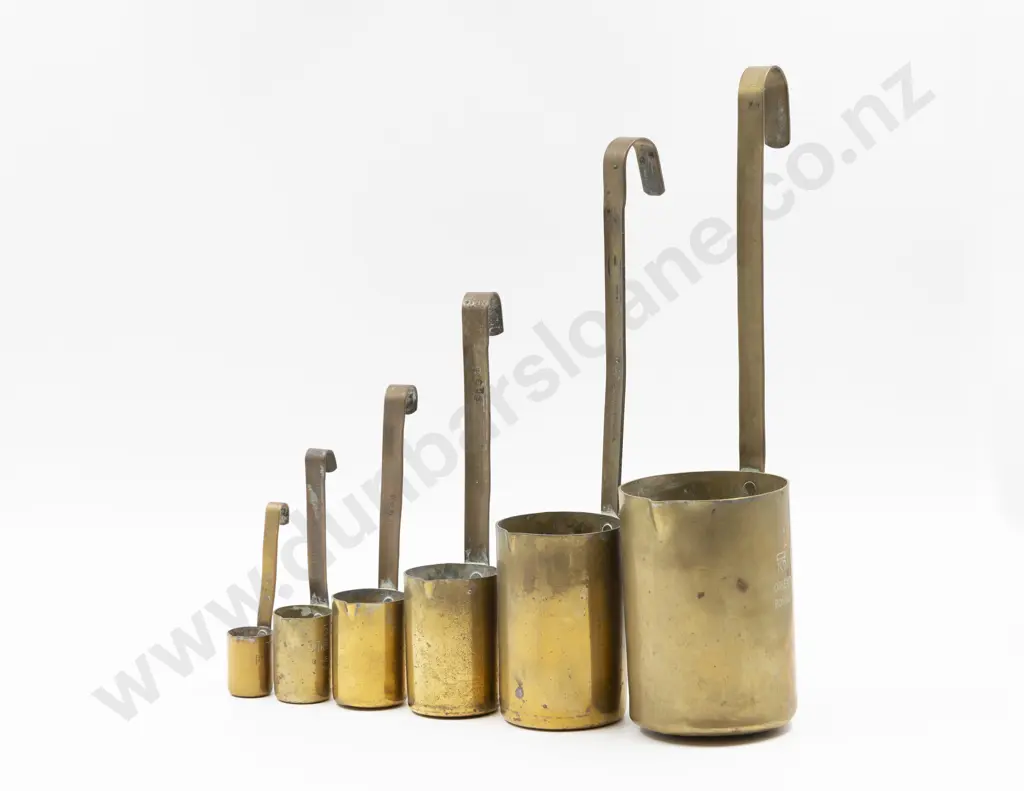 Set of Six Early C20th Cylindrical Hanging Measures Image 1++