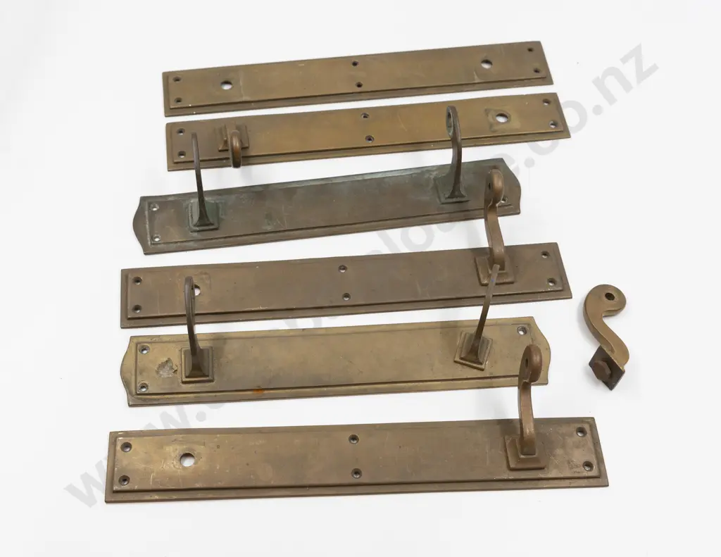 Set Six Brass Door Plates (no rails) Image 1++
