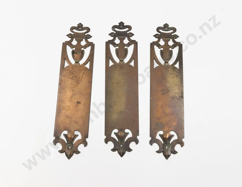 Three Art Nouveau Copper Door Plates Image 1++