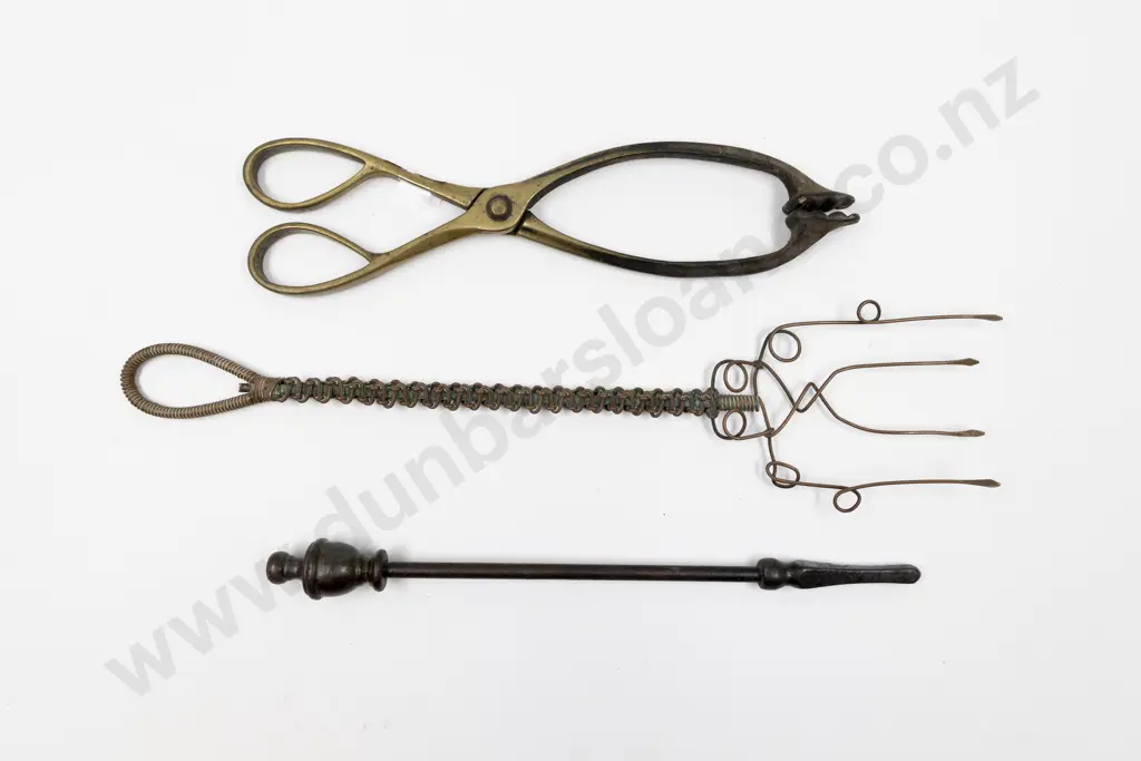 Fire Coal Scissors Poker & Handcrafted Copper Toasting Fork Image 1++