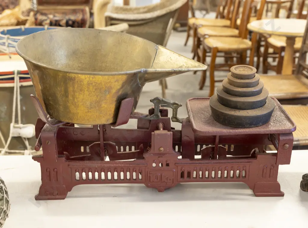 Victorian Cast Iron Bench Top Beam Balance Weighing Scales Image 1++