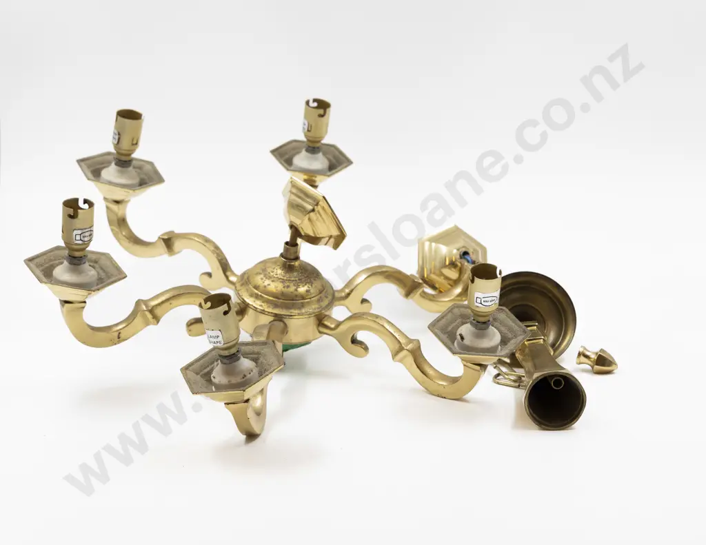 Modern Six Light Brass Ceiling Light Image 1++