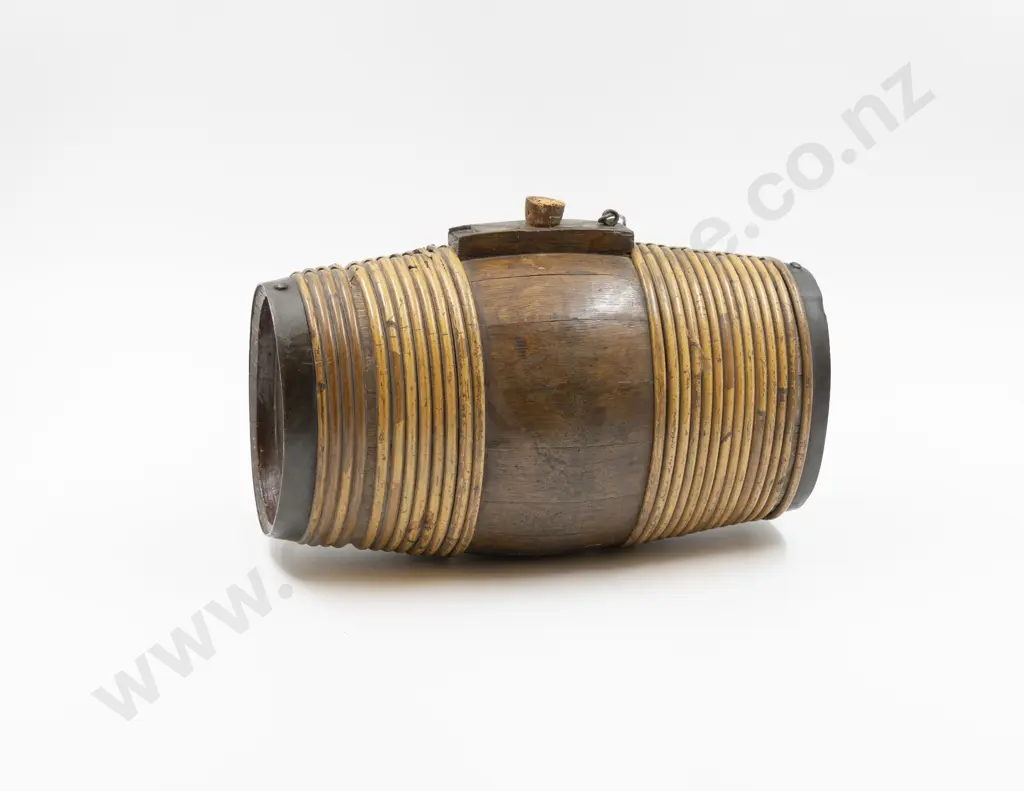 Large Victorian Coopered Oak Cider Costrel Image 1++