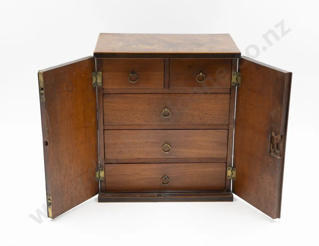 Victorian Flame Mahogany Panelled Chest Image 1++