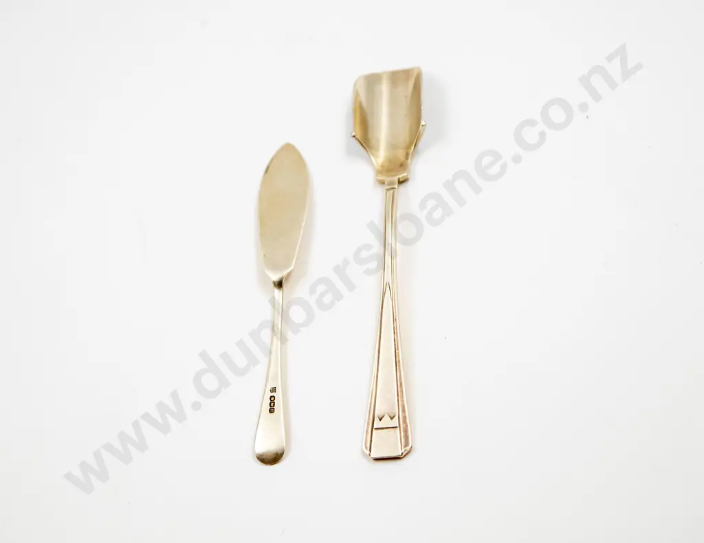 Geo V S/S Stilton Cheese Scoop & Butter Knife Image 1++