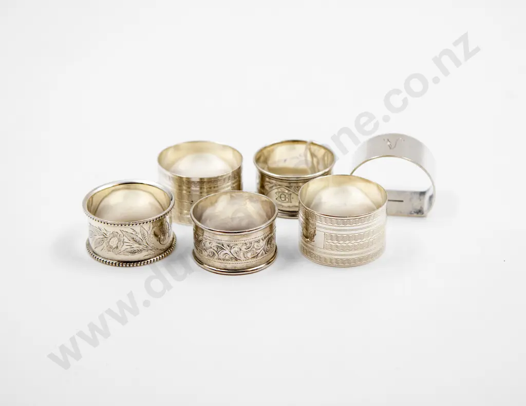 Six Various S/S Napkin Rings Image 1++