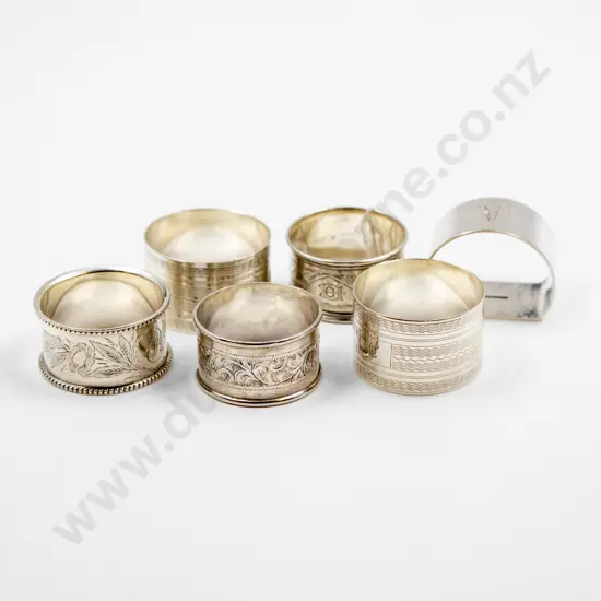 Six Various S/S Napkin Rings