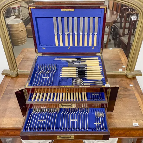 Early C20th Rogers and Sons S/Plate and Steel Canteen of Cutlery