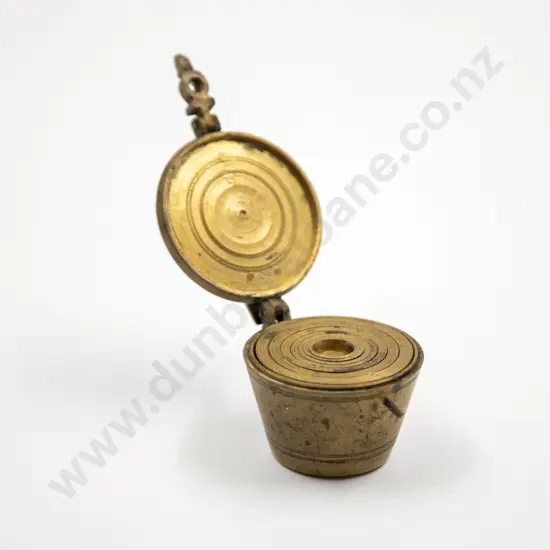 Victorian Brass Gold Weighting Bucket Scales