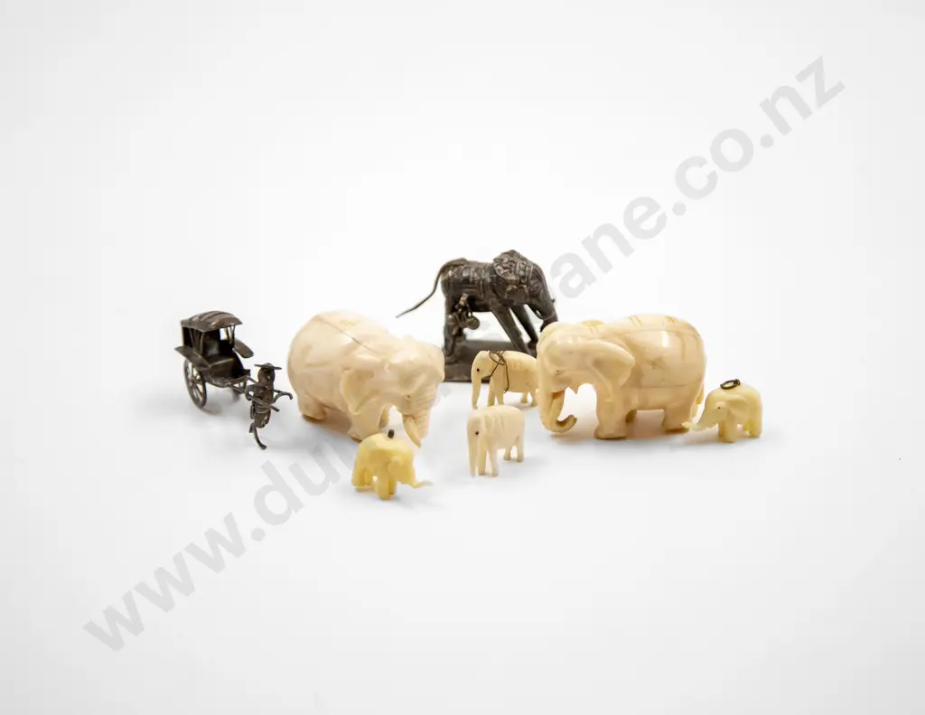 Two Small Ivory Elephants Image 1++