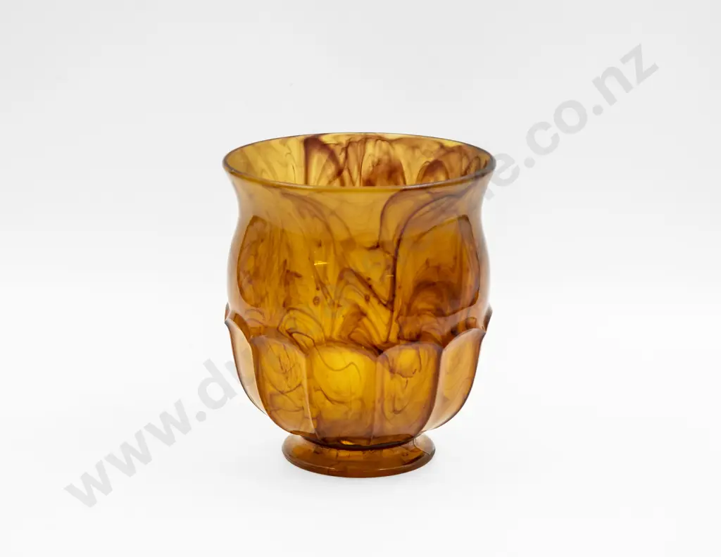 Art Deco Amber Cloud Glass Vase Image 1++