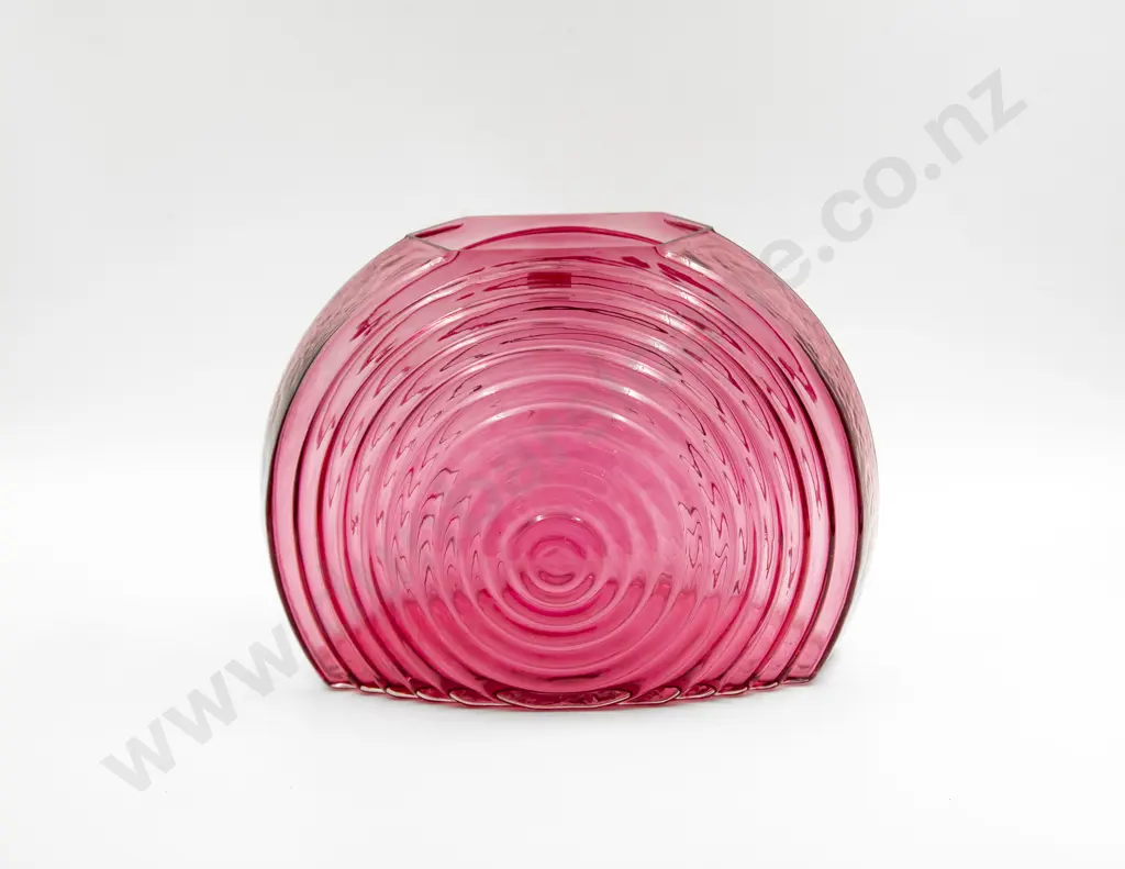 Large Cranberry Glass Mantel Vase Image 1++