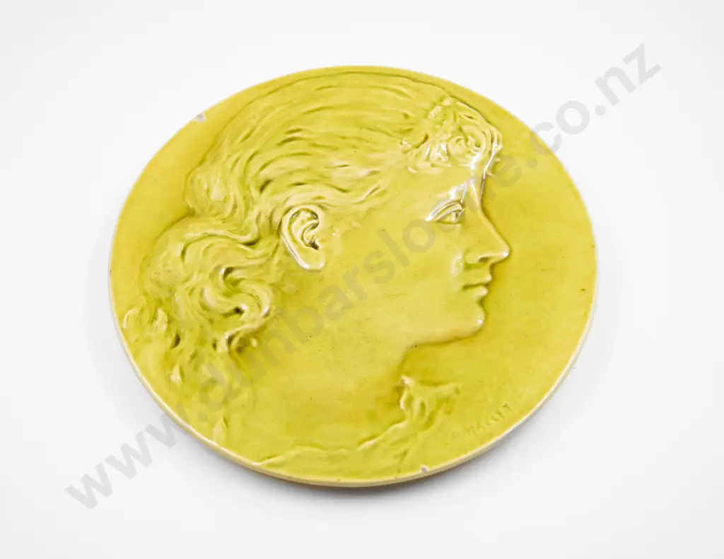 Arts & Crafts Burmantofts Shallow Relief Portrait Plaque Image 1++