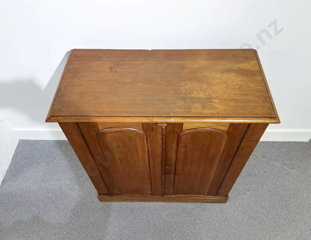 NZ Colonial Kauri Panelled Two Door Cupboard Image 1++