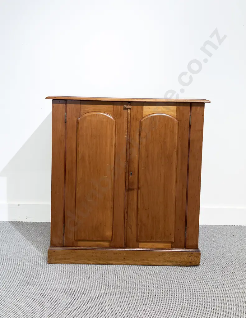 NZ Colonial Kauri Panelled Two Door Cupboard Image 1++