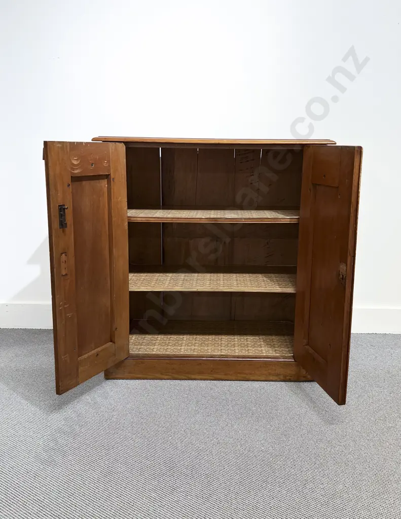 NZ Colonial Kauri Panelled Two Door Cupboard Image 1++