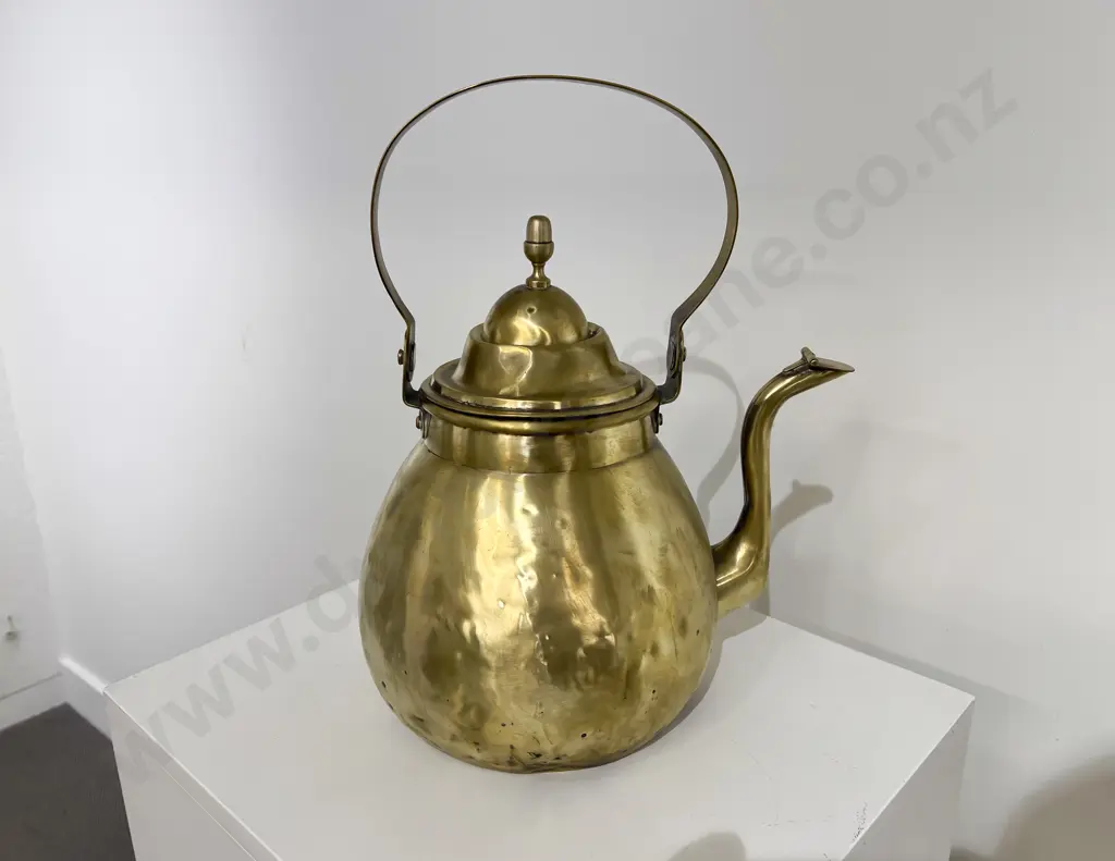 Large Eastern Design Brass Kettle Image 1++