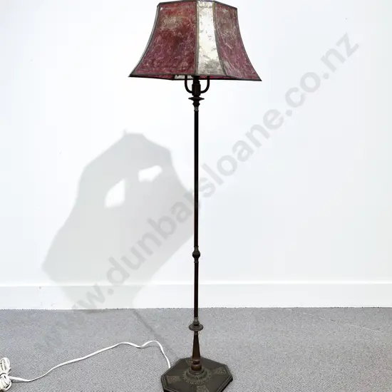 Art Deco Brass & Copper Metal Standard Lamp