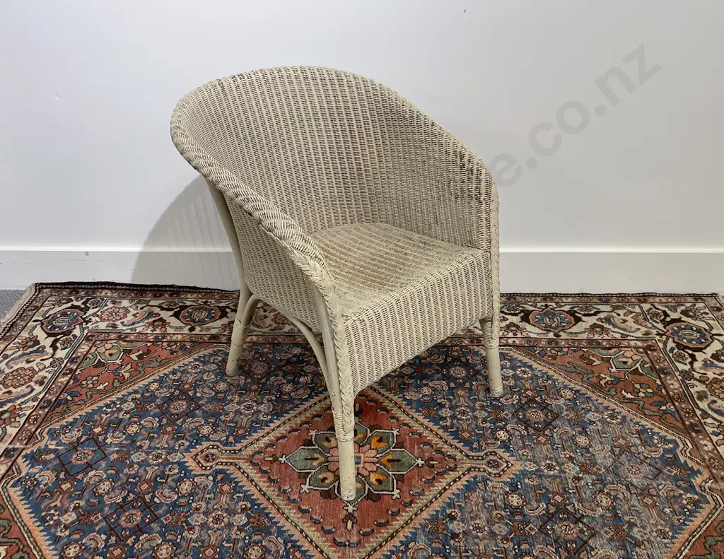 C1930's English Lloyd Loom Childs Tub Chair cream colourway Image 1++