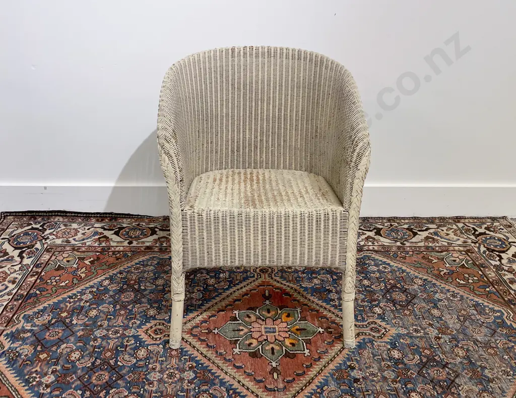 C1930's English Lloyd Loom Childs Tub Chair cream colourway Image 1++
