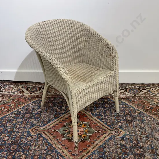 C1930's English Lloyd Loom Childs Tub Chair cream colourway