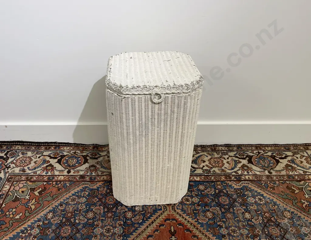 Vintage Lloyd Loom Cream Colourway Laundry Box Image 1++