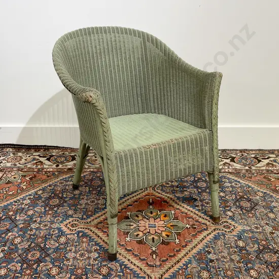 C1930's Lloyd Loom Sage Green Colourway Tub Chair