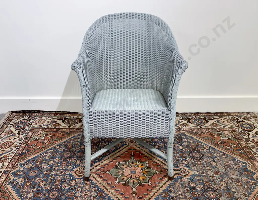 1930's Lloyd Loom Duck Egg Green Colourway Childs Tub Chair Image 1++