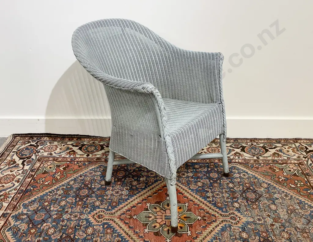 1930's Lloyd Loom Duck Egg Green Colourway Childs Tub Chair Image 1++