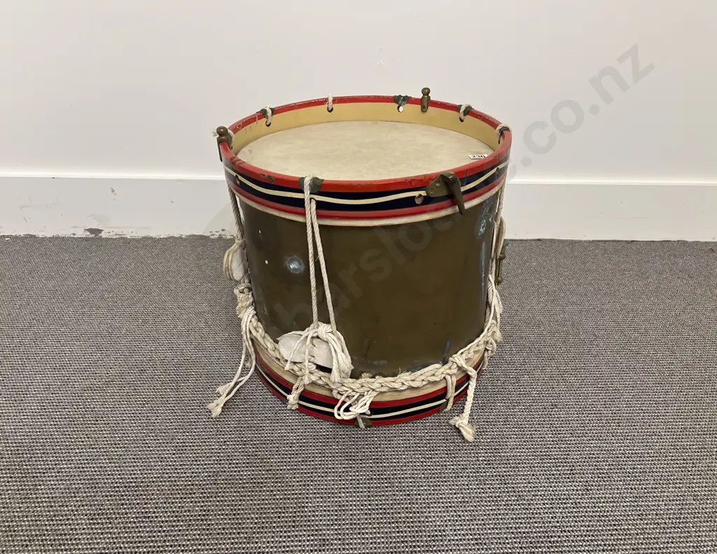 Military Drum Brass & Red Painted Mounts Image 1++