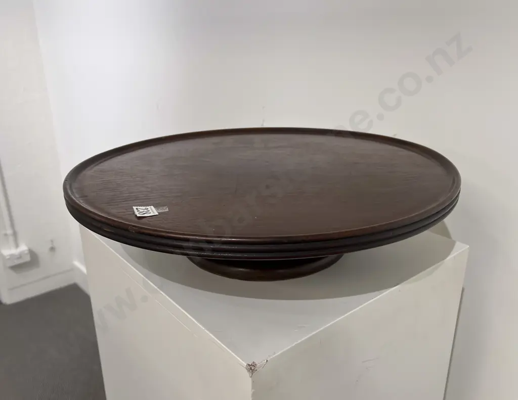 19th Century Mahogany Circular Tabletop Lazy Susan Image 1++