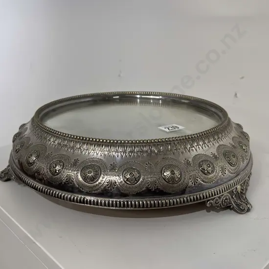 Late Vict S/P Mirrored Surface Cake Stand