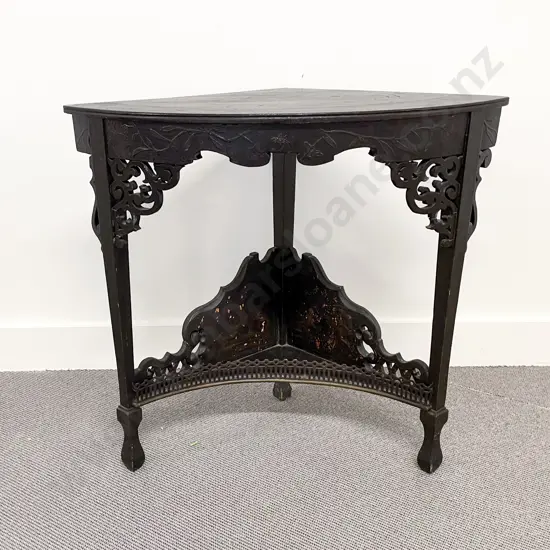 Late Vict Ebonised Corner Occasional Table