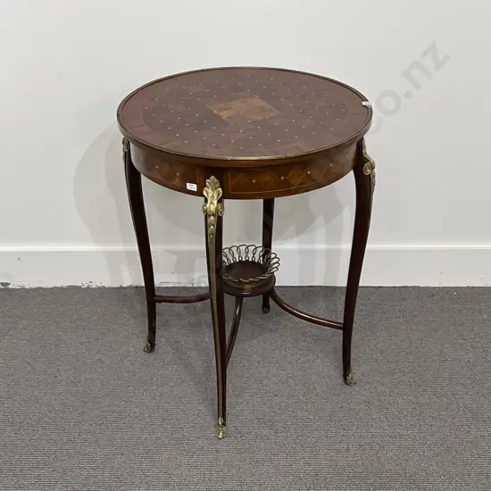 Mid C20th French Kingwood Parquetry Ormolu Circular Occasional Table