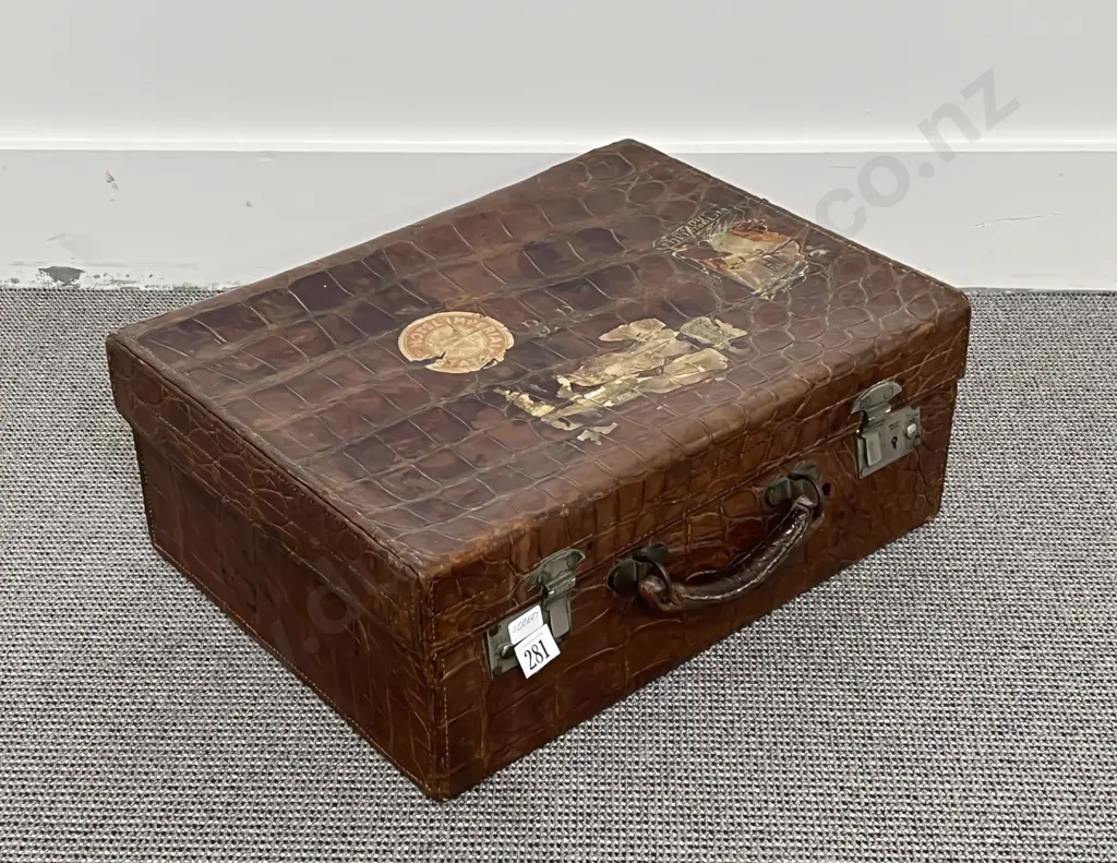 Edwardian Crocodile Skin Travel Case Image 1++
