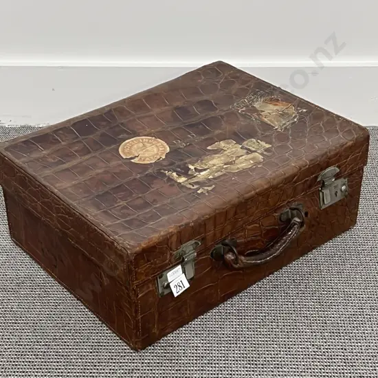 Edwardian Crocodile Skin Travel Case