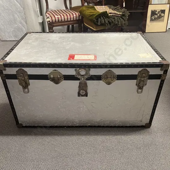 Mid C20th Aluminium Travel Storage Trunk