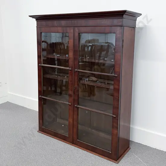 Vict Flame Mahogany Glazed Two Door Cabinet