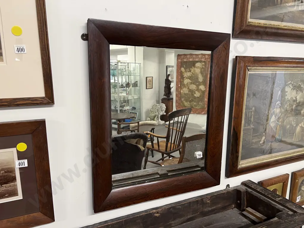 Vict Plain Rosewood Framed Wall Mirror Image 1++