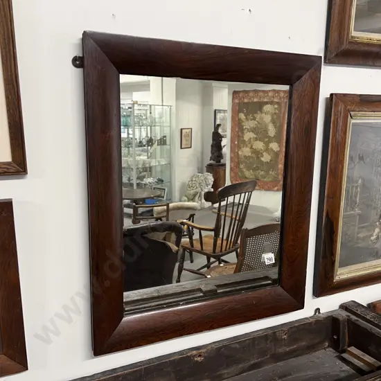 Vict Plain Rosewood Framed Wall Mirror