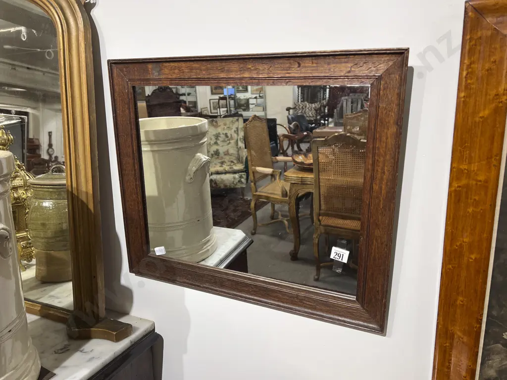 Edwardian Oak Framed Wall Mirror Image 1++