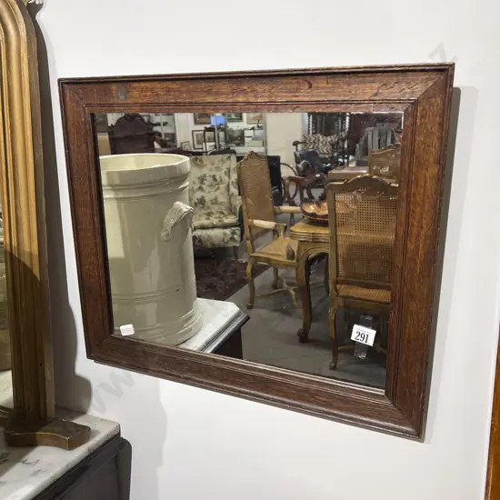 Edwardian Oak Framed Wall Mirror
