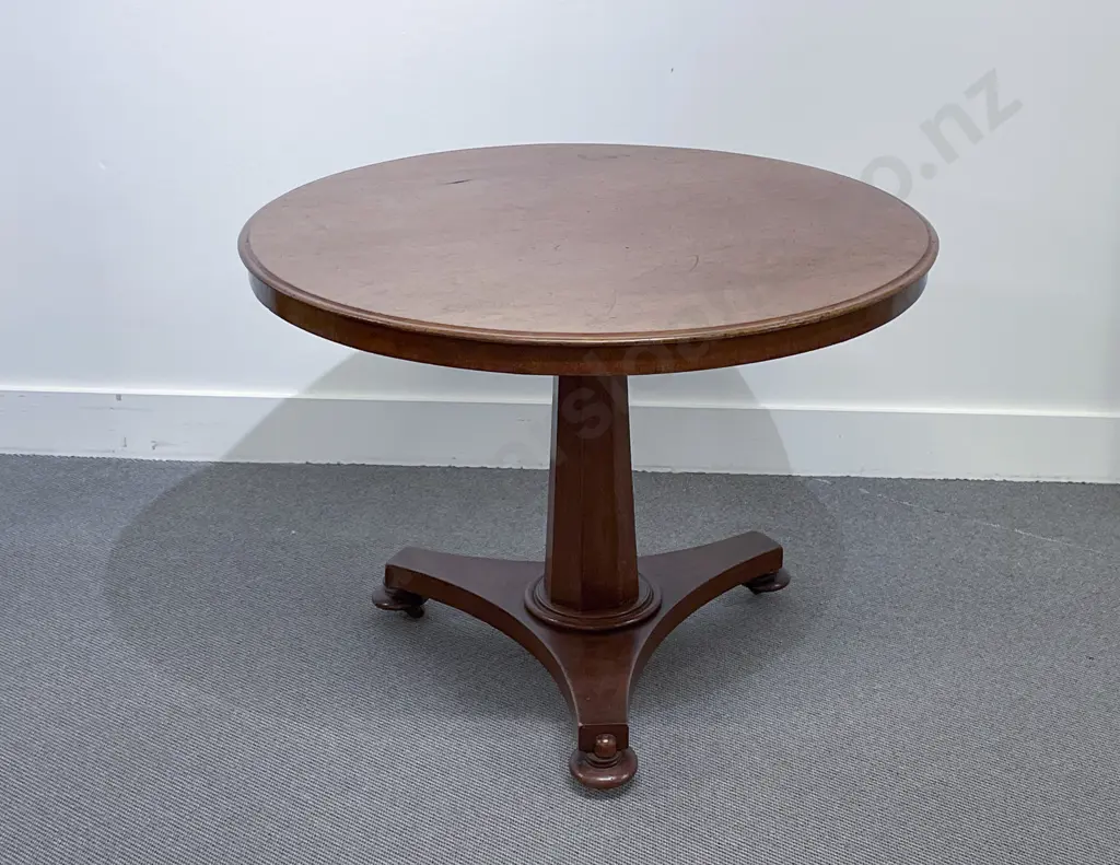 Wm IV Faded Mahogany Tilt-Top Circular Supper Table Image 1++