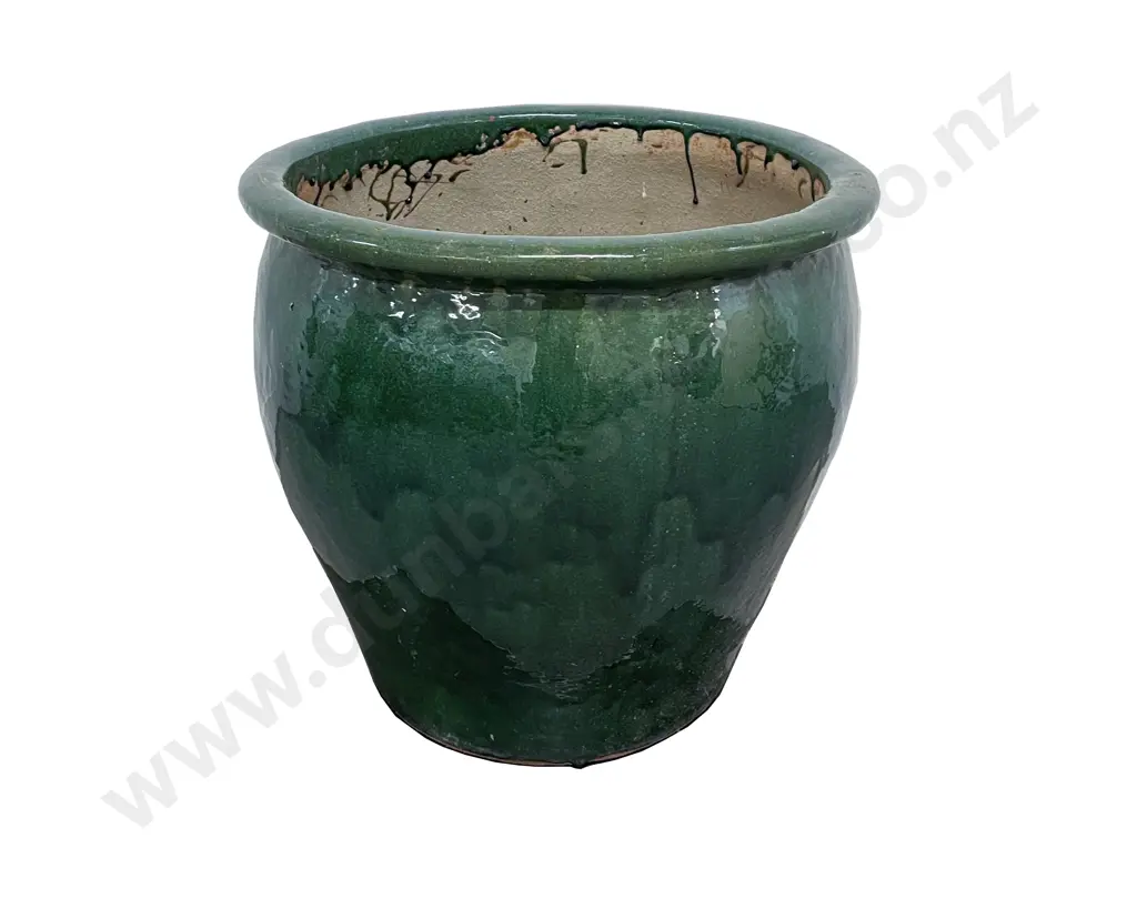 Large Plain Green Glazed Planter Image 1++
